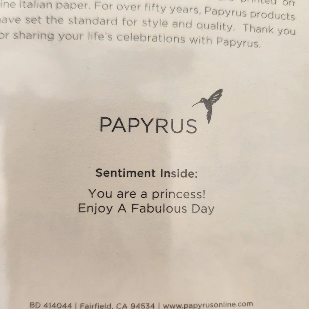 Papyrus RARE Turnowsky‎ Embossed Beaded Gold Trim Corsette Princess Bday Card